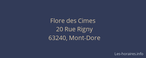 Flore des Cimes