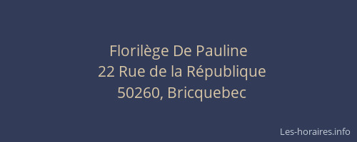 Florilège De Pauline