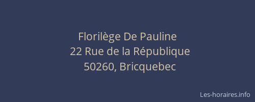 Floril&egrave;ge De Pauline