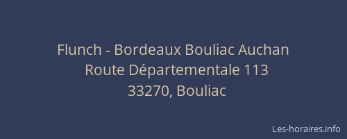 Flunch - Bordeaux Bouliac Auchan