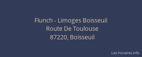 Flunch - Limoges Boisseuil