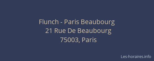 Flunch - Paris Beaubourg