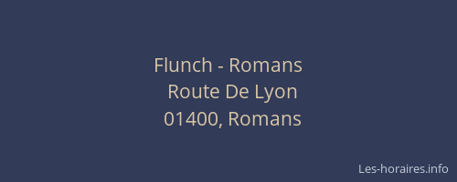 Flunch - Romans