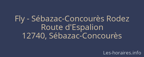 Fly - Sébazac-Concourès Rodez