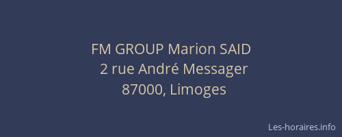 FM GROUP Marion SAID