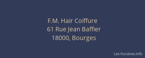 F.M. Hair Coiffure