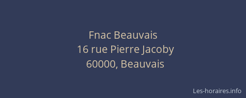 Fnac Beauvais