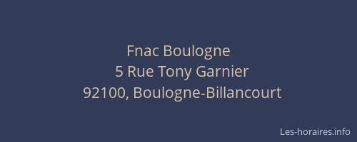 Fnac Boulogne