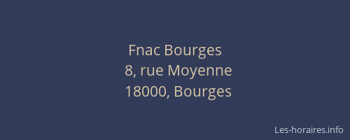 Fnac Bourges