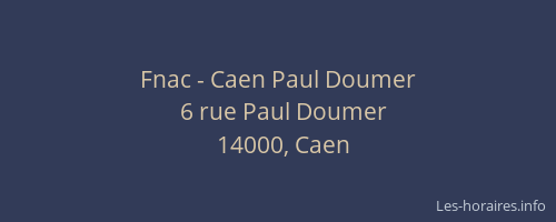 Fnac - Caen Paul Doumer