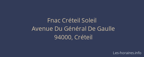 Fnac Créteil Soleil