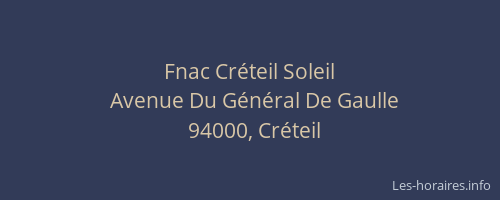 Fnac Cr&eacute;teil Soleil