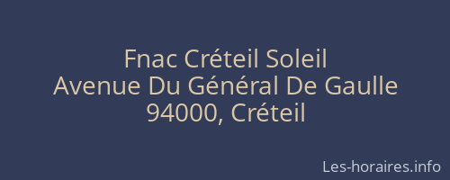 Fnac Créteil Soleil