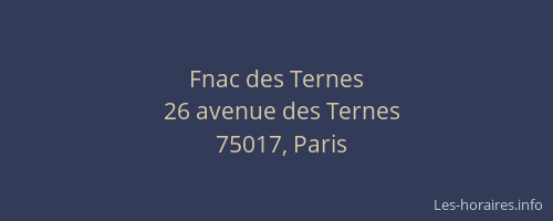 Fnac des Ternes