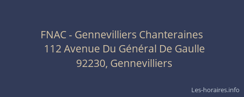 FNAC - Gennevilliers Chanteraines