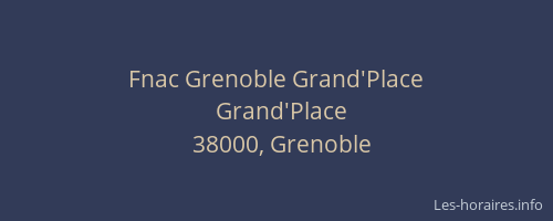 Fnac Grenoble Grand'Place