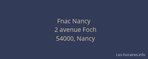 Fnac Nancy