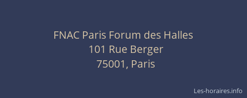 FNAC Paris Forum des Halles