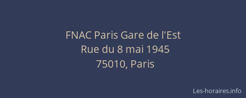 FNAC Paris Gare de l'Est