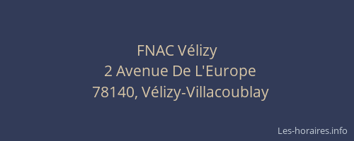 FNAC Vélizy
