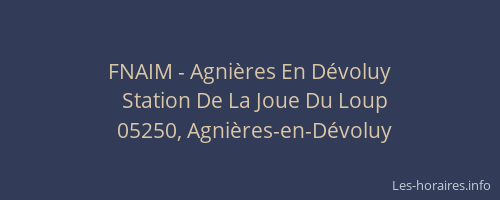 FNAIM - Agnières En Dévoluy