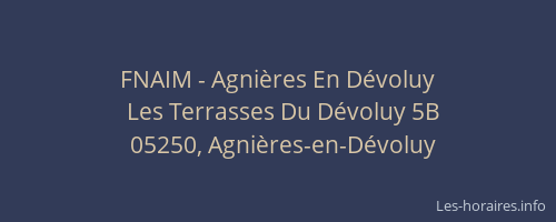 FNAIM - Agnières En Dévoluy