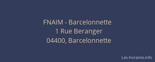 FNAIM - Barcelonnette