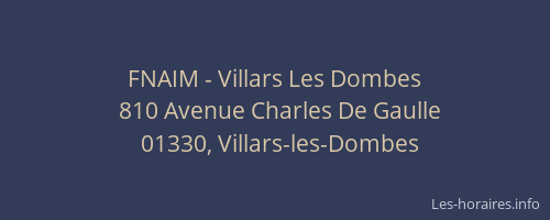 FNAIM - Villars Les Dombes