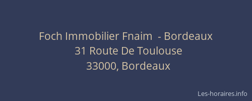 Foch Immobilier Fnaim  - Bordeaux