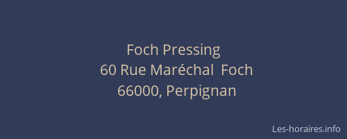 Foch Pressing