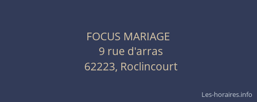 FOCUS MARIAGE