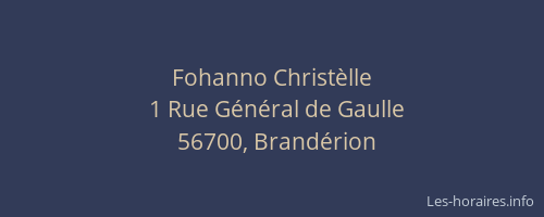 Fohanno Christ&egrave;lle