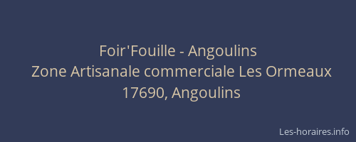 Foir'Fouille - Angoulins