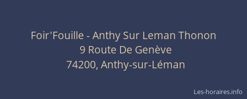 Foir'Fouille - Anthy Sur Leman Thonon