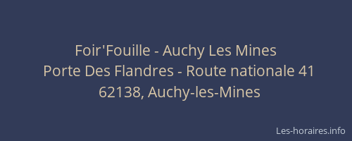 Foir'Fouille - Auchy Les Mines