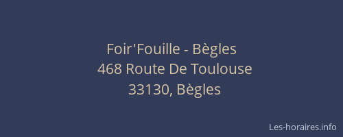 Foir'Fouille - Bègles