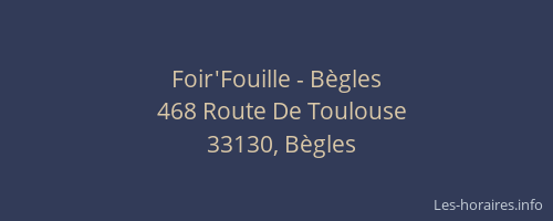 Foir'Fouille - B&egrave;gles
