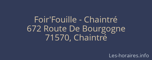 Foir'Fouille - Chaintré