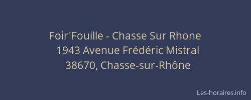 Foir'Fouille - Chasse Sur Rhone