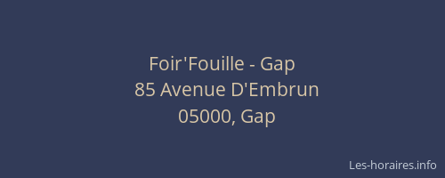 Foir'Fouille - Gap