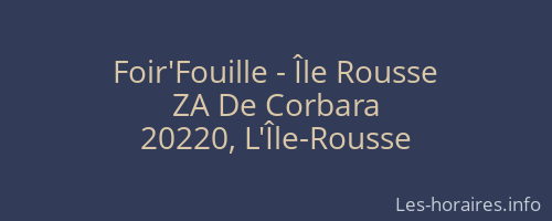 Foir'Fouille - Île Rousse