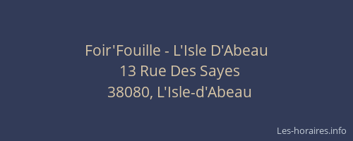 Foir'Fouille - L'Isle D'Abeau
