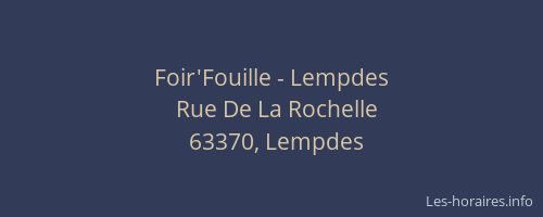 Foir'Fouille - Lempdes