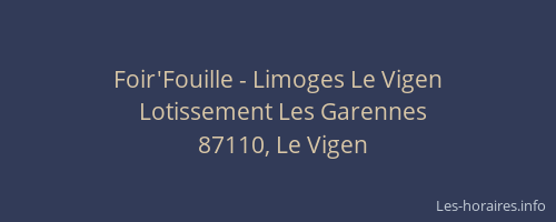 Foir'Fouille - Limoges Le Vigen