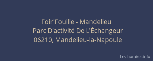 Foir'Fouille - Mandelieu