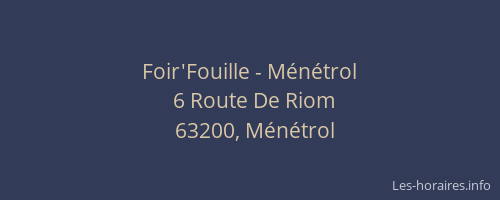Foir'Fouille - M&eacute;n&eacute;trol