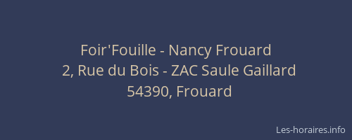 Foir'Fouille - Nancy Frouard