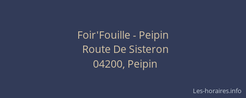 Foir'Fouille - Peipin