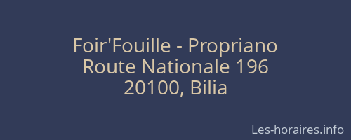 Foir'Fouille - Propriano