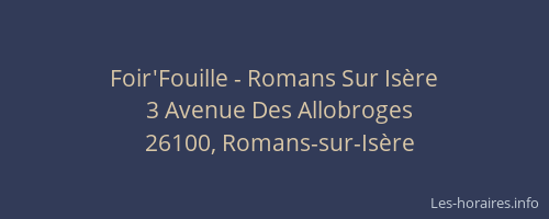 Foir'Fouille - Romans Sur Isère